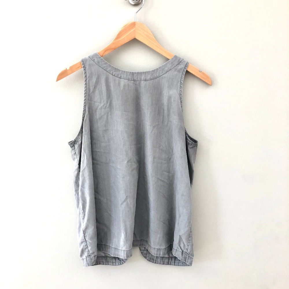 Gray Open Back Tank Top